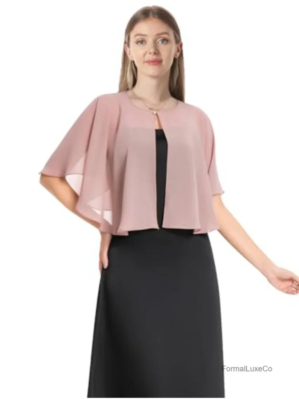 Chiffon Capelet Soft Shawls Wraps for Evening Dress Wedding Cape 1920s
